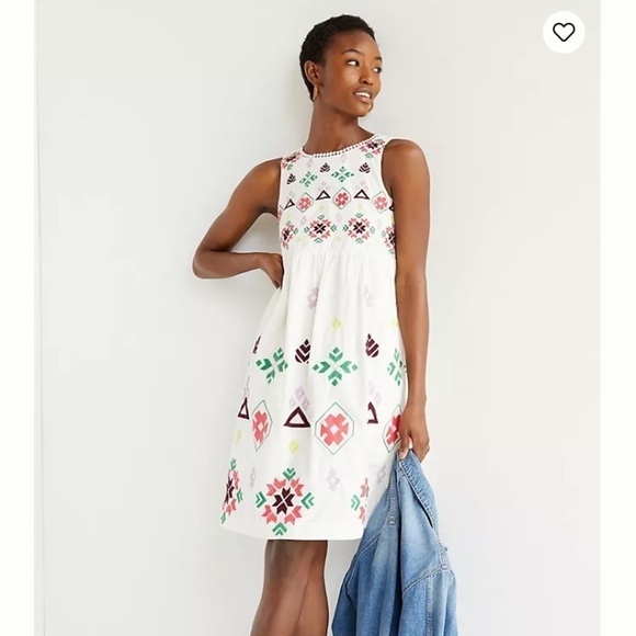 Anthropologie Dresses & Skirts - Anthropologie Embroidered Mini‎ Dress, XS cut out back